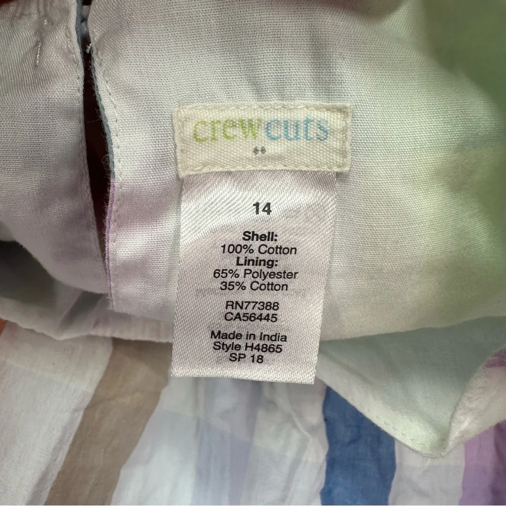 Crewcuts Multicolor Plaid j. crew Kids 14 cotton sleeveless Dress spring easter